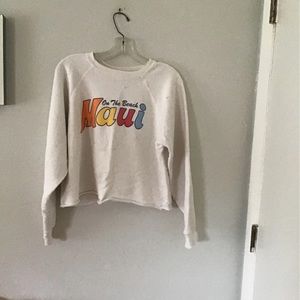 Free People Maui distressed cropped hoodie